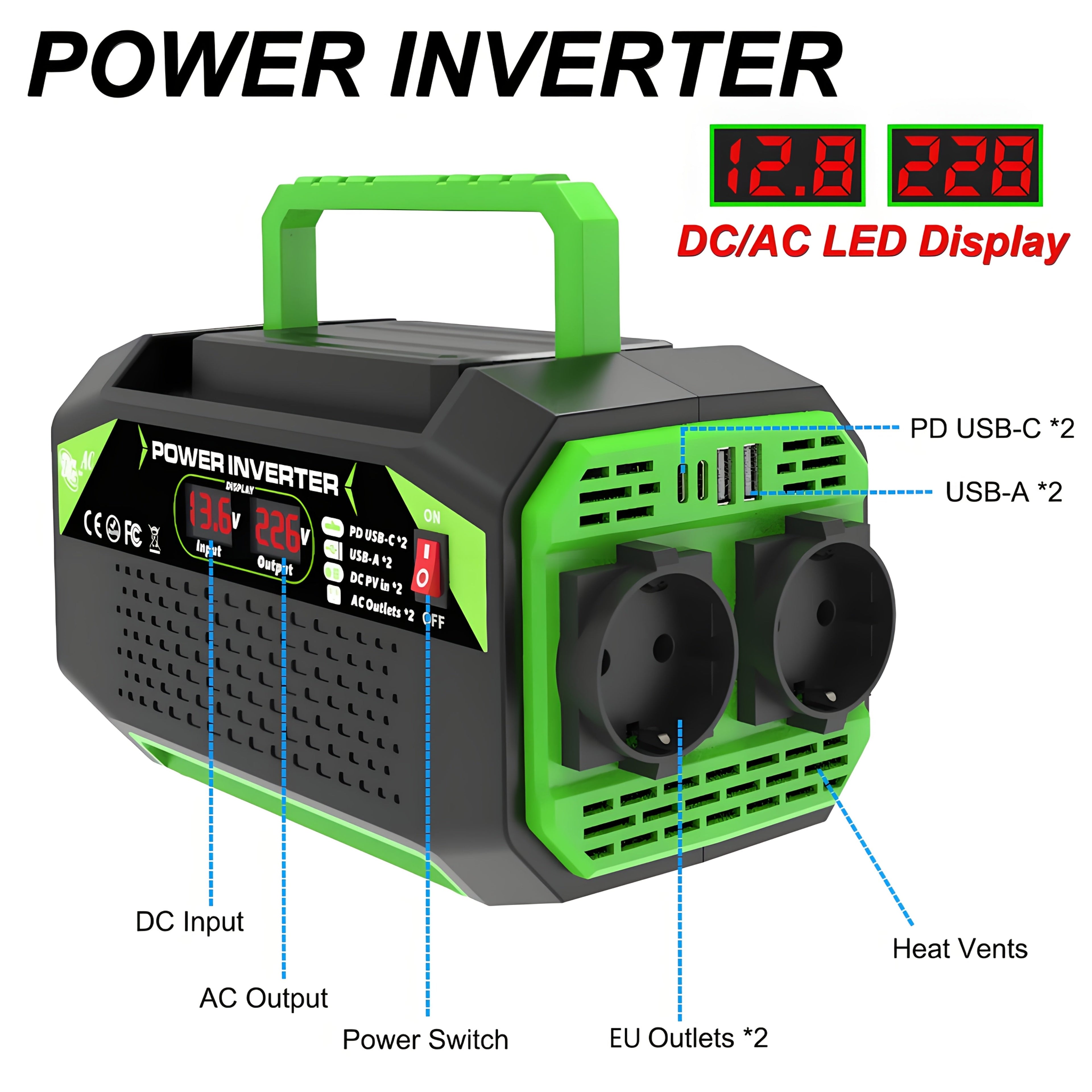 Car Power Inverter DC 12V to AC 220V-3