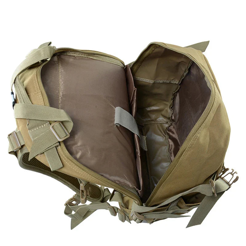 40L Tactical Camping Backpack Waterproof Molle Khaki-2