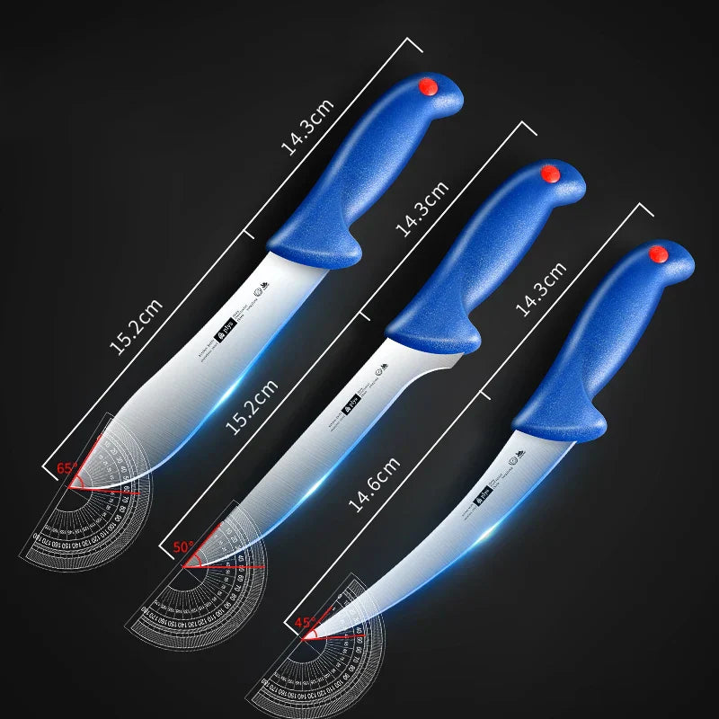 3-Piece Stainless Steel Boning Knife Set Precision Kitchen Knives Blue-1