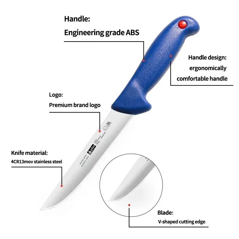 3-Piece Stainless Steel Boning Knife Set Precision Kitchen Knives Blue-2
